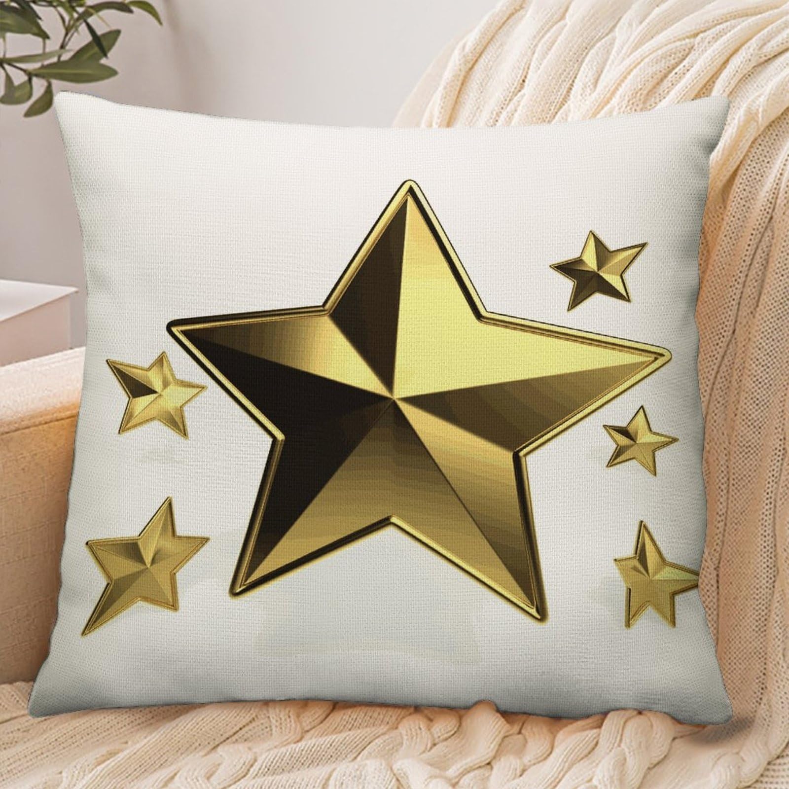 Fekiloot Style Gold Star Pillowcase Pillow Sham Pillow Case
