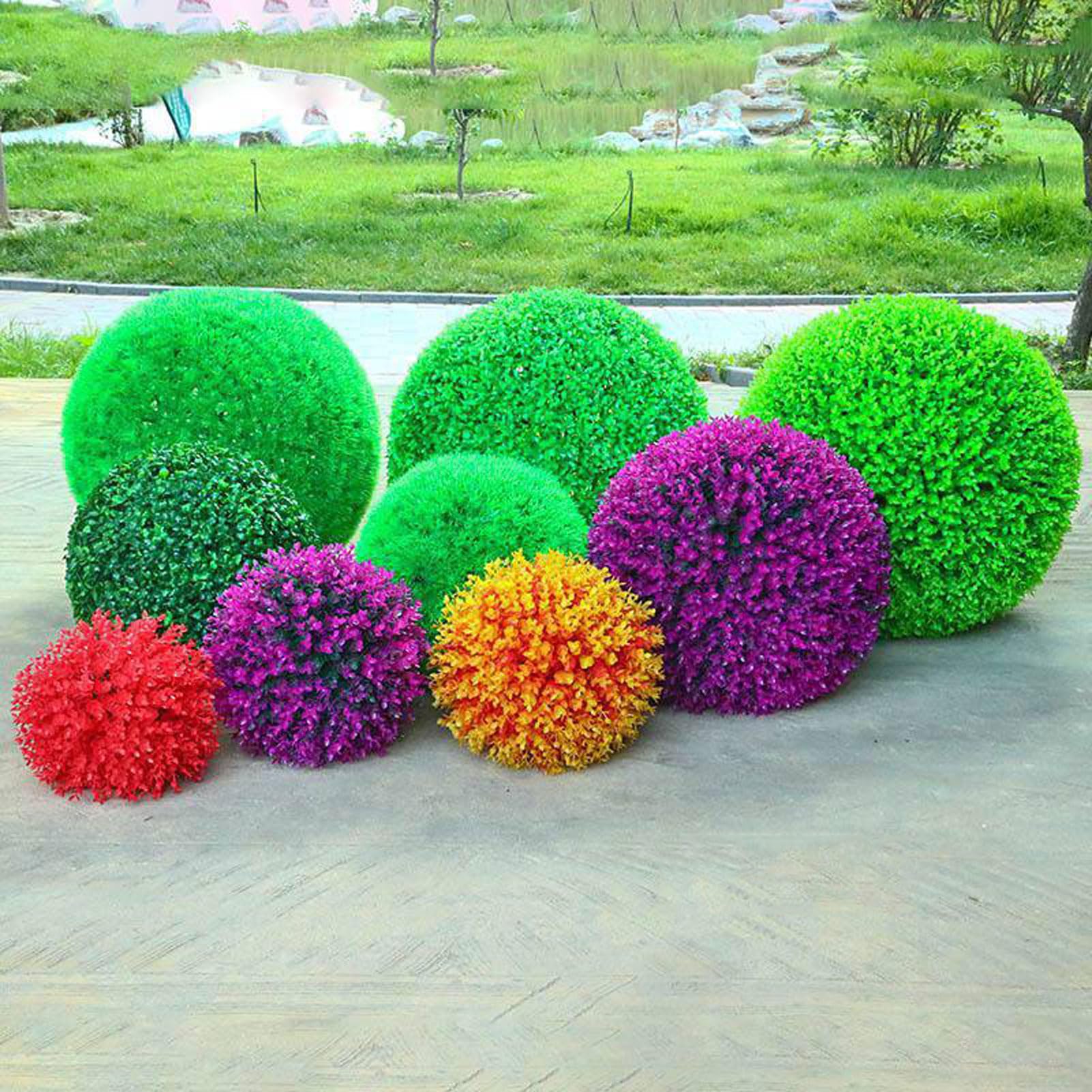 Foglie Verdi Buxus Finto Palla 40cm, Palla di Bosso Realistico Foglia, Piante Artificiali da Interno E Esterno, Sfera Bosso Artificiale Sintetica, Palline di Plastica Verde
