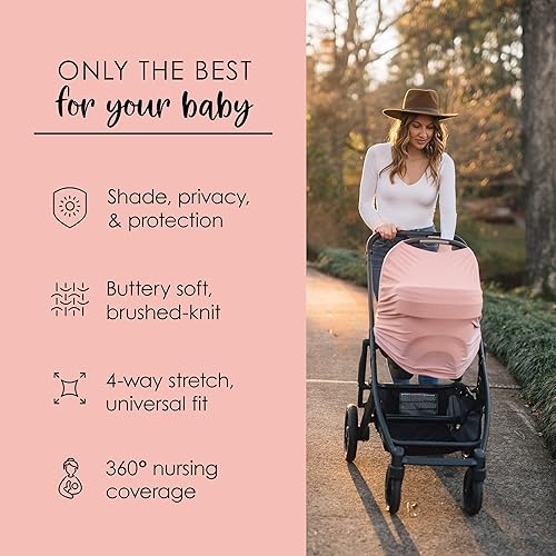 Miniatura 4 de Milk Snob Funda de lujo original 5 en 1 en pantuflas de ballet, privacidad añadida para lactancia, asiento de coche de bebé, portador, cochecito,