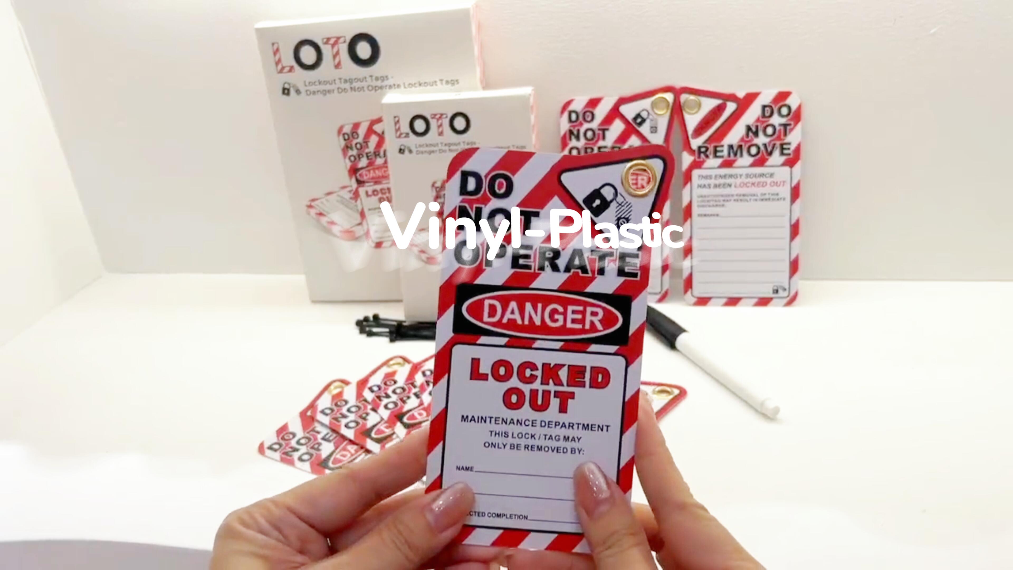 Lockout Tagout Tags - 25 Danger Do Not Operate Tags with 25 Zip