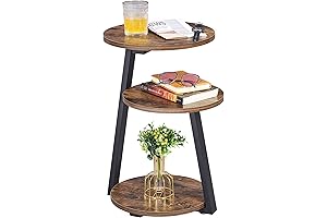 Bewishome 3-Tiered Round Nighstand