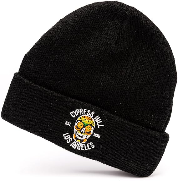Cypress Hill Beanie Hat for Men & Women Unisex Black Soft Woolly LA