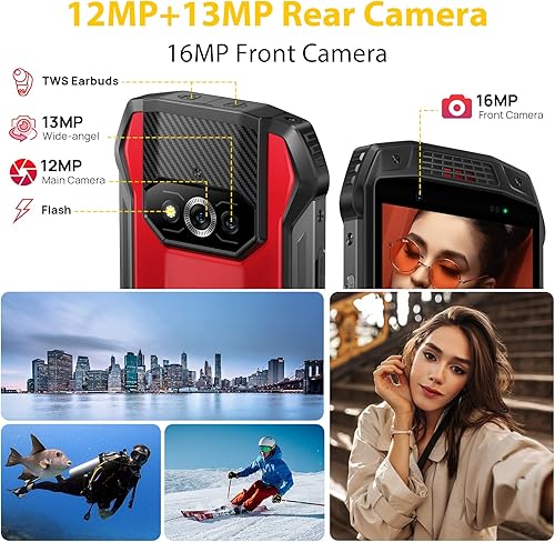 Miniatura 5 de Android 12 Ulefone Armor 15 - Teléfono resistente desbloqueado, IP68IP69K, auriculares TWS integrados, 6GB+128GB, batería de 4 días, cámara de