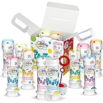 Bubble World – Party Bubbles Confezione da 12pz. Bolle di Sapone Made in Italy, Multicolore, 414.0720000