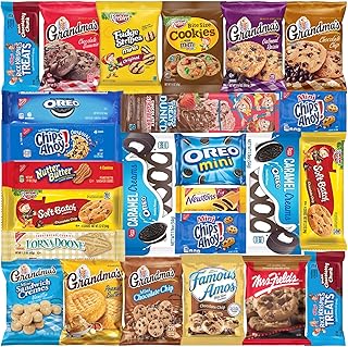 Back to School Snacks - Cookie Variety Pack Assortment - 25 Pack - Lunch Bag Snack Packs - Assorted Individually Wrapped Cookies - Snack Variety Pack for Adults/Kids - Oreos, Keebler, Sugar Wafers Grandma's and Much More