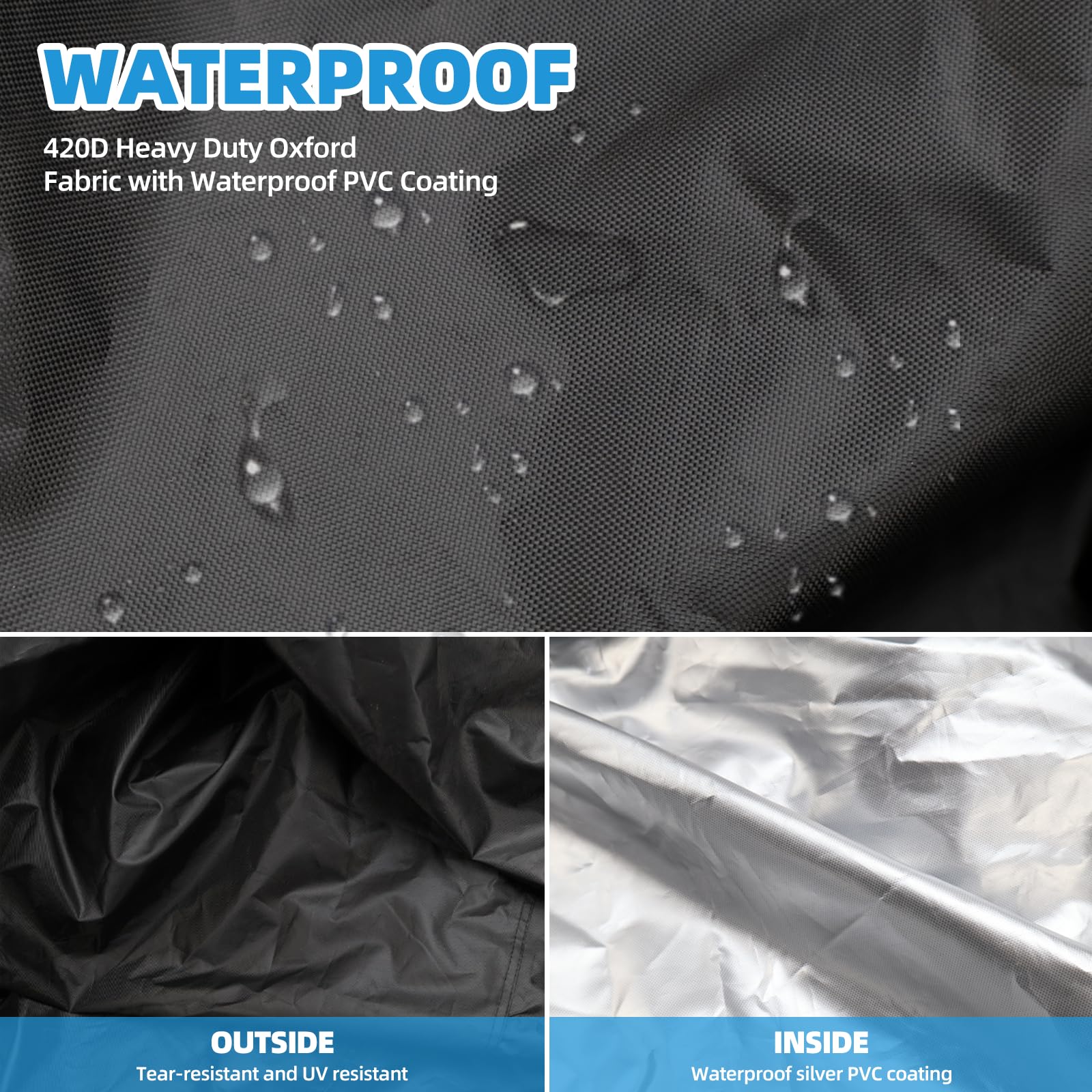 Bache pour Cuve 1000L IBC Anti UV Noir 420D, 120x100x116 cm Housse de Protection pour Cuve 1000L Conteneur IBC, Bâche de Réservoir Cuve d'eau 1000L Couvercle avec Fermeture Éclair