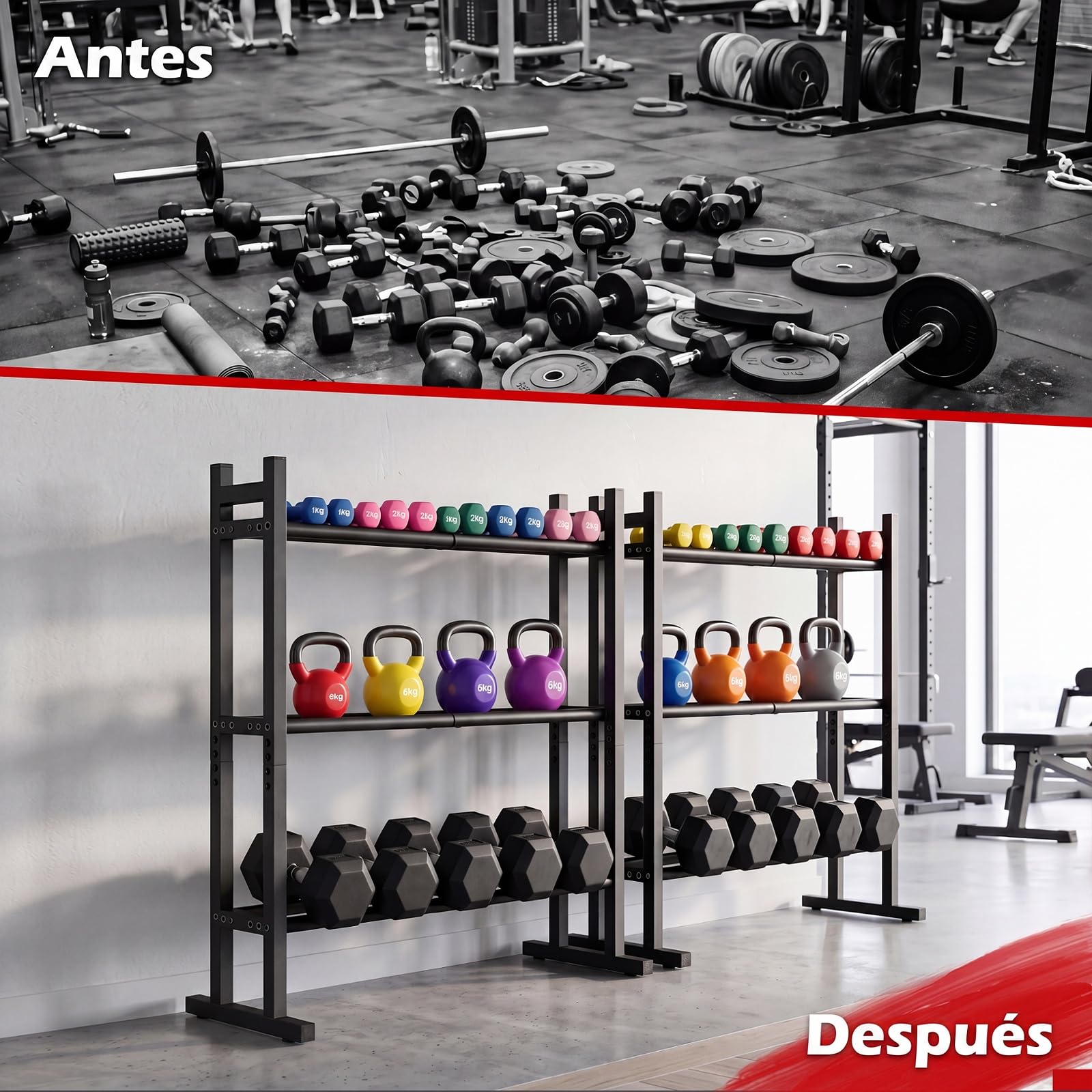 COSTWAY Soporte para Mancuernas de 3 Niveles, Capacidad de 240 kg