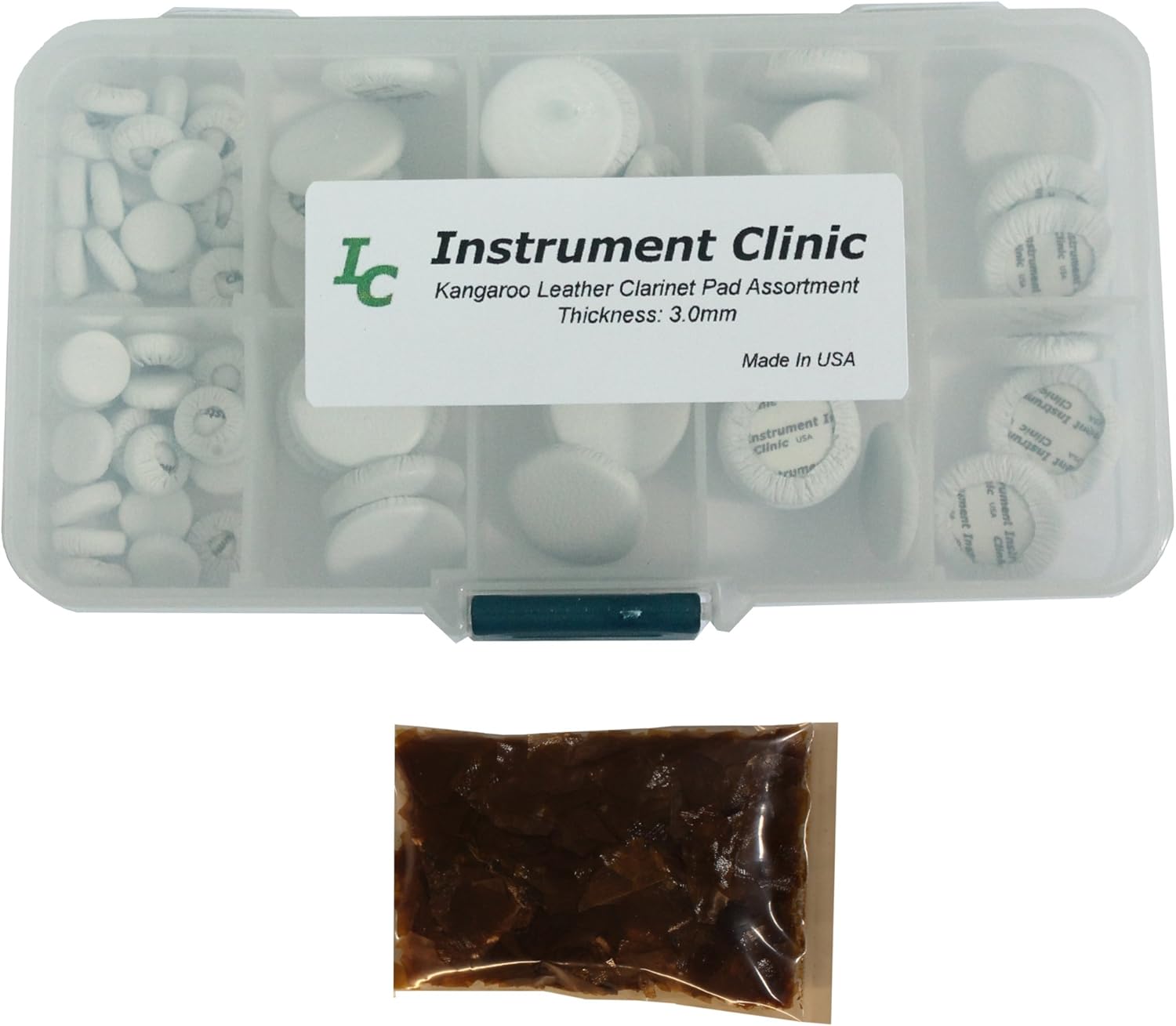 IC Kangaroo Leather Pad Assortment (50 pads) w Adhesive, Made in USA