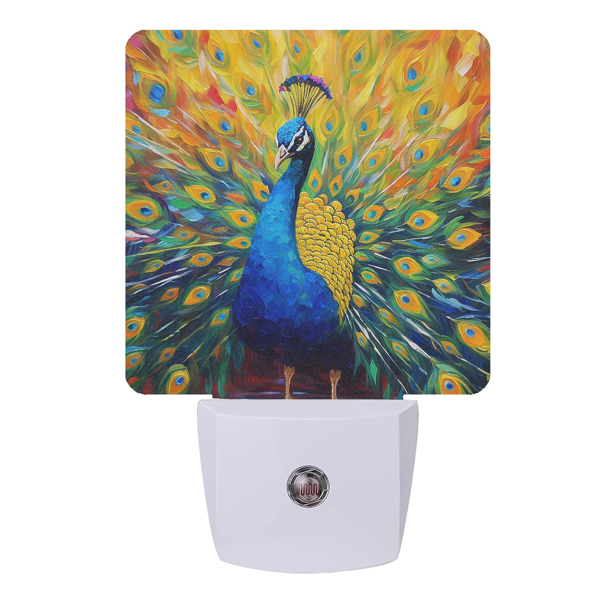 Peacock Night Light,Night Lights Plug into Wall with Dusk to Dawn Sensor,Lamp for Bedroom Bathroom Hallway Nightlight for Women Girls
