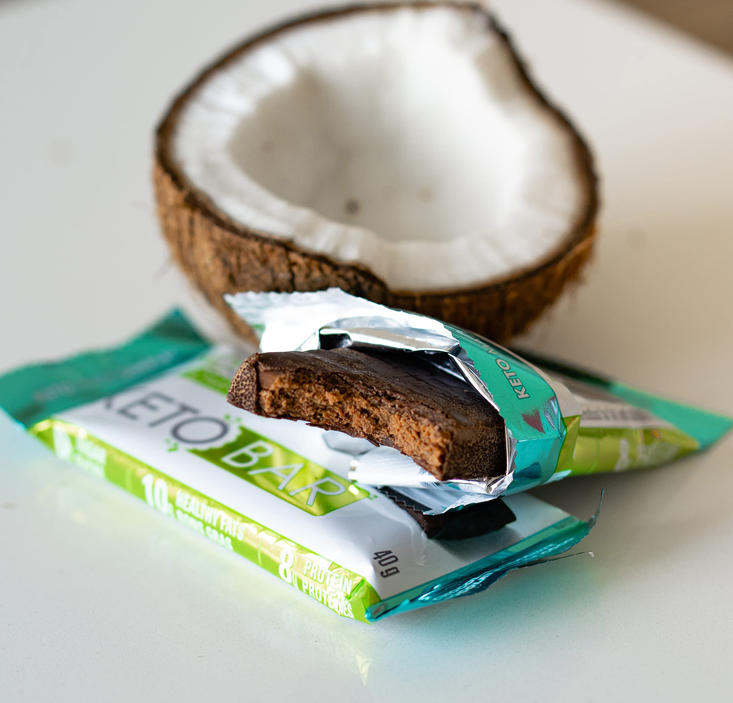 No Sugar Keto Protein Bars Chocolate Coconut 12 Pack, Low Carb Keto Snacks, Natural Plant No Sugar Keto Protein Bars Chocolate Coconut 12 Pack, Low Carb Keto Snacks, Natural Plant