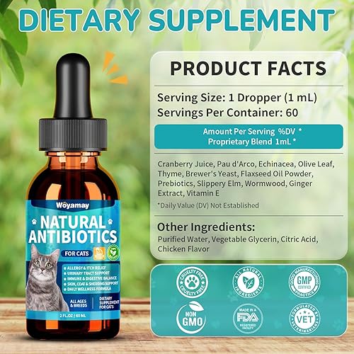 Miniatura 8 de Antibióticos para gatos, antibiótico natural para aliviar la alergia, salud del tracto urinario, alivio de picazón y cuidado de la digestión, alivio