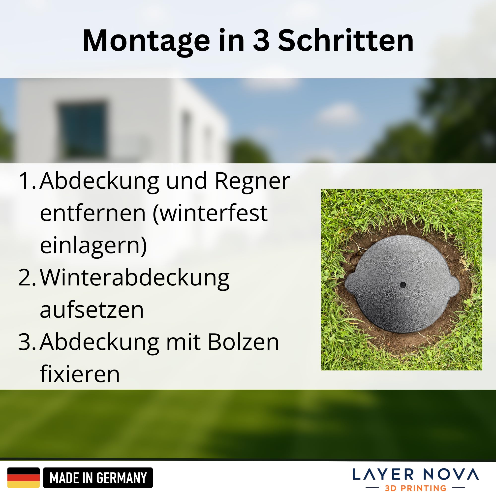 Generisch Winterabdeckung/Abdeckung passend für Gardena Viereck-Versenkregner OS140
