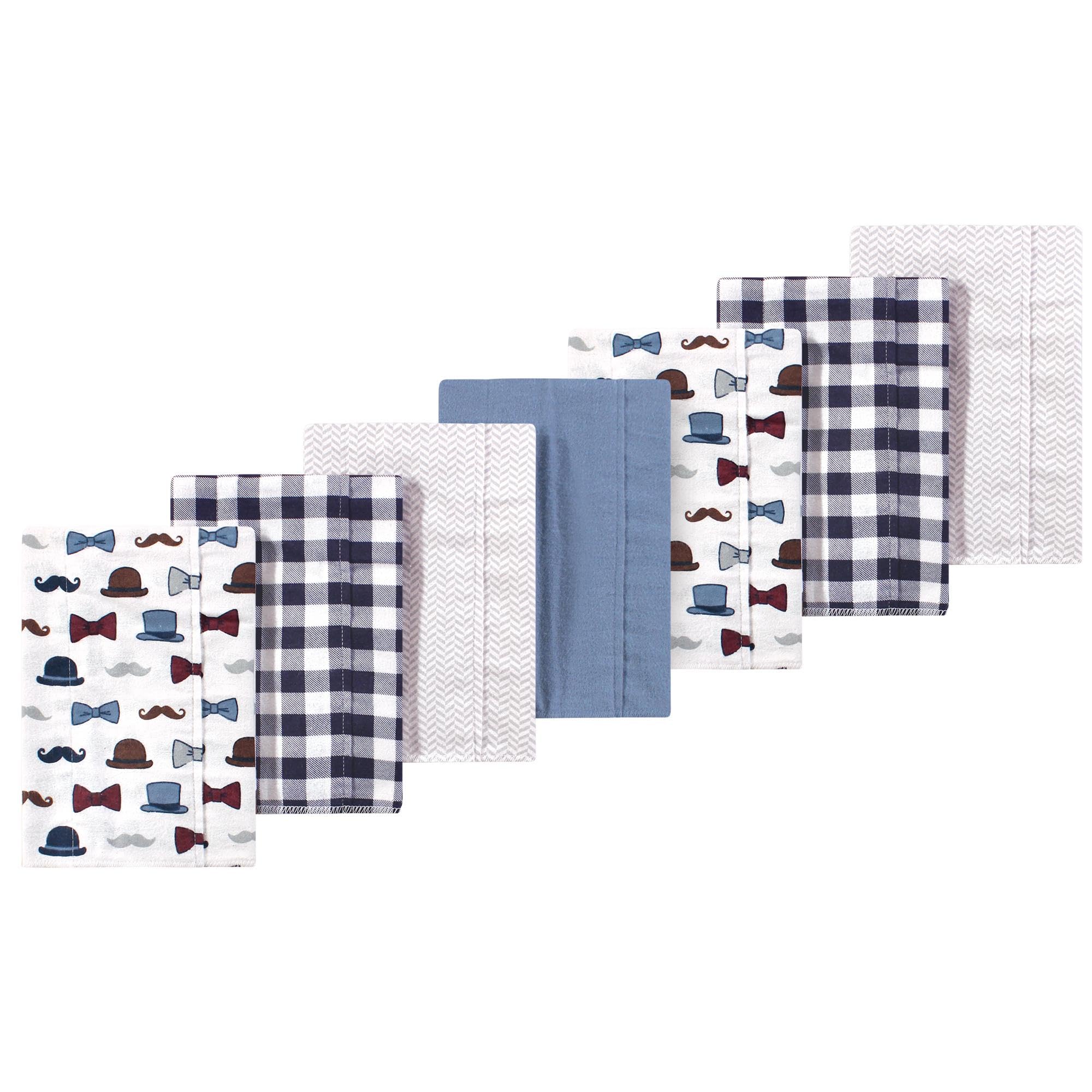 Luvable Friends Little Treasure Flannel Burp Cloths 7pk, Playful Handsome Pups