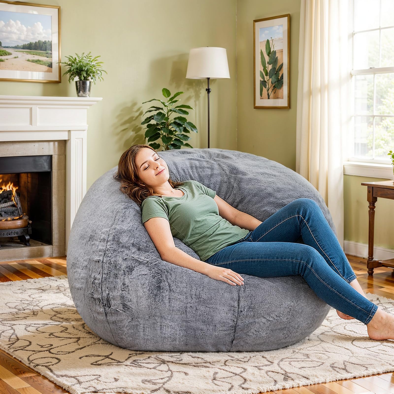 Recaceik Bean Bag Chair Large Bean Bag Chairs, with Fluffy