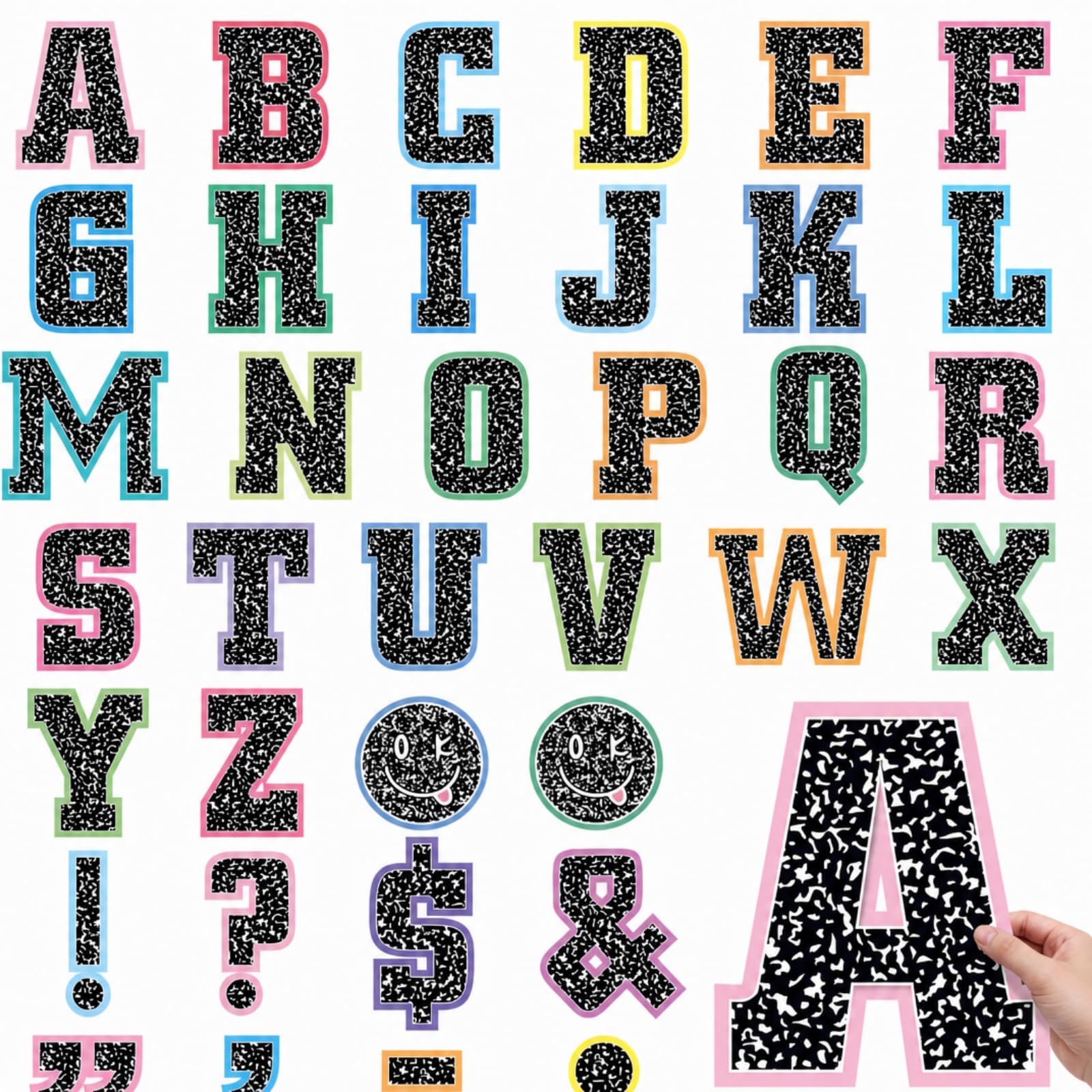 Photo 1 of 136 Pcs 12 in Extra Large Bulletin Board Letter Pastel Classroom Wall Decor