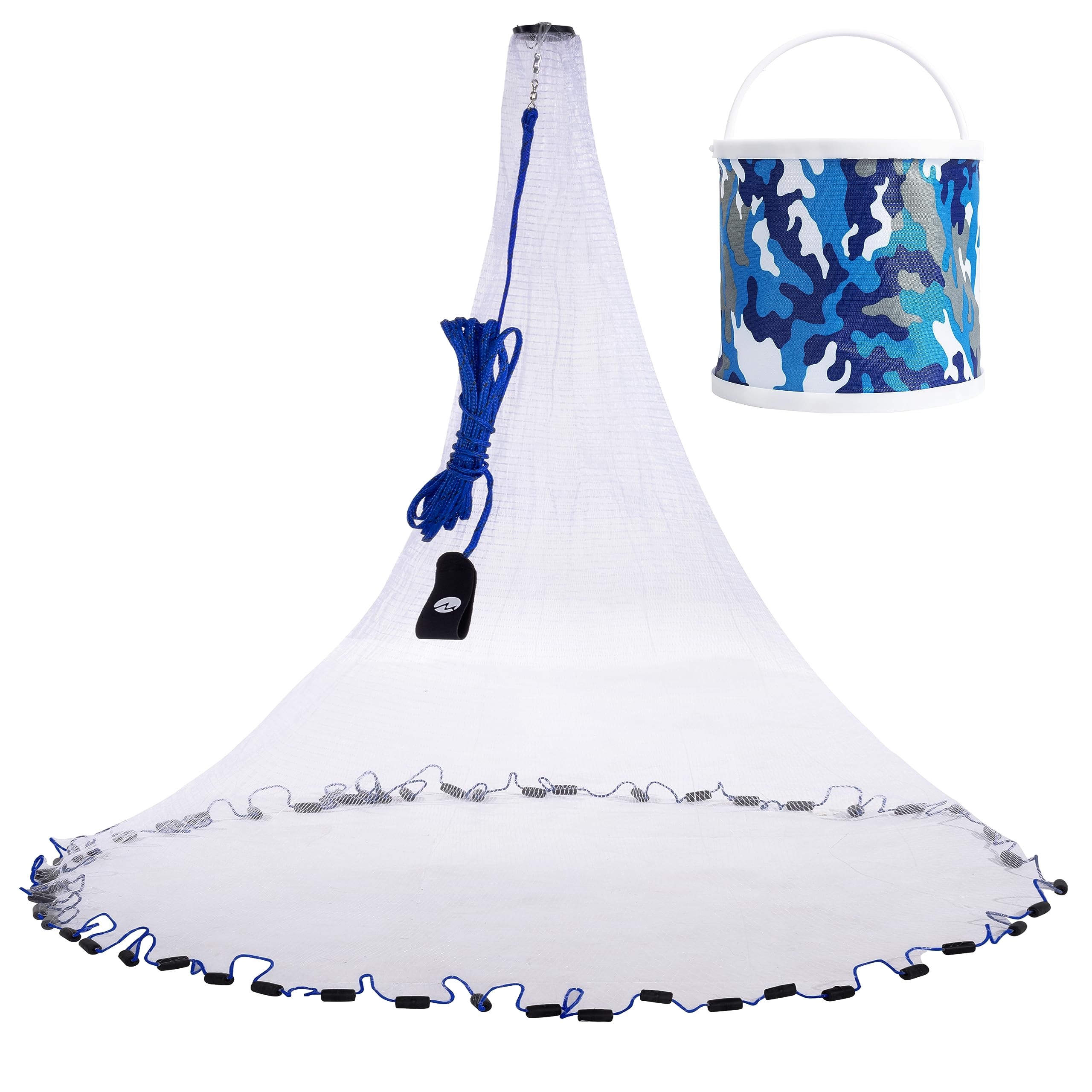 Cast Nets for Fishing,Casting Net - Fishing Cast Net 4ft/5ft/6ft/7ft/8ft/9ft Radius Fishing Nets for Saltwater and Freshwater 3/8" Mesh Fishing Throw Net