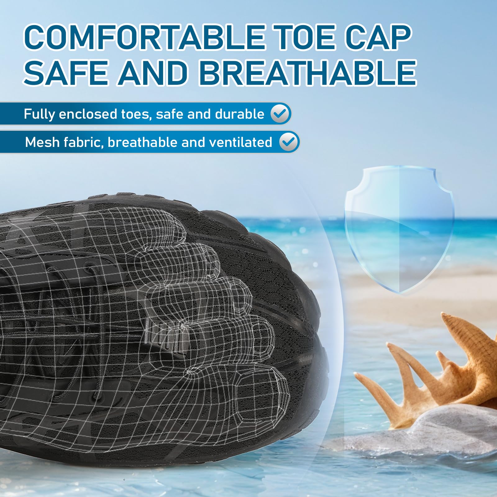 Chaussures aquatiques pour femme et homme - Chaussures pieds nus pour femme - Chaussures de natation pour femme - Chaussettes aquatiques antidérapantes - Séchage rapide - Légères