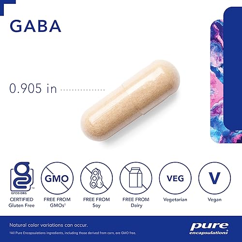 Miniatura 3 de Pure Encapsulations GABA  Suplemento para apoyar la relajación y la moderación del estrés ocasional  120 cápsulas