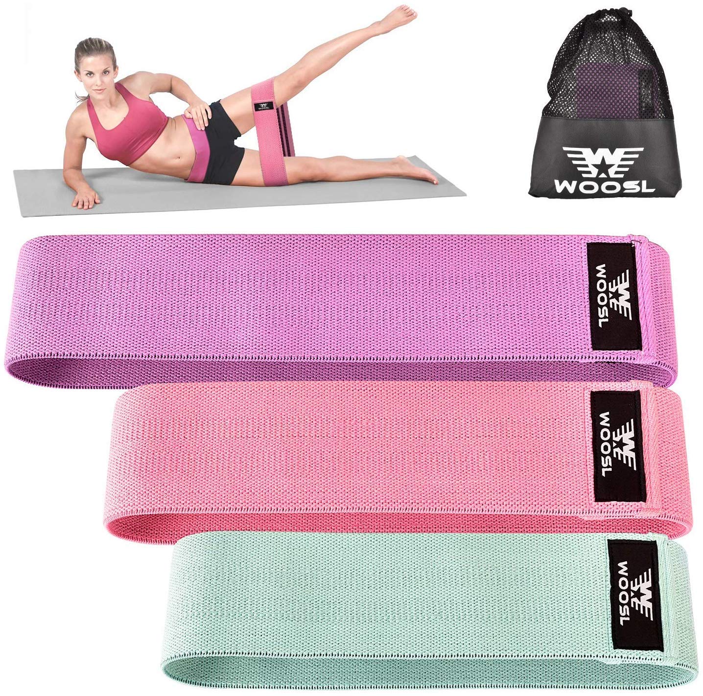 Booty Bands 2019 Upgraded, Hip Resistance Bands Set Fabric Soft & Non Slip Design for Legs and Butt…