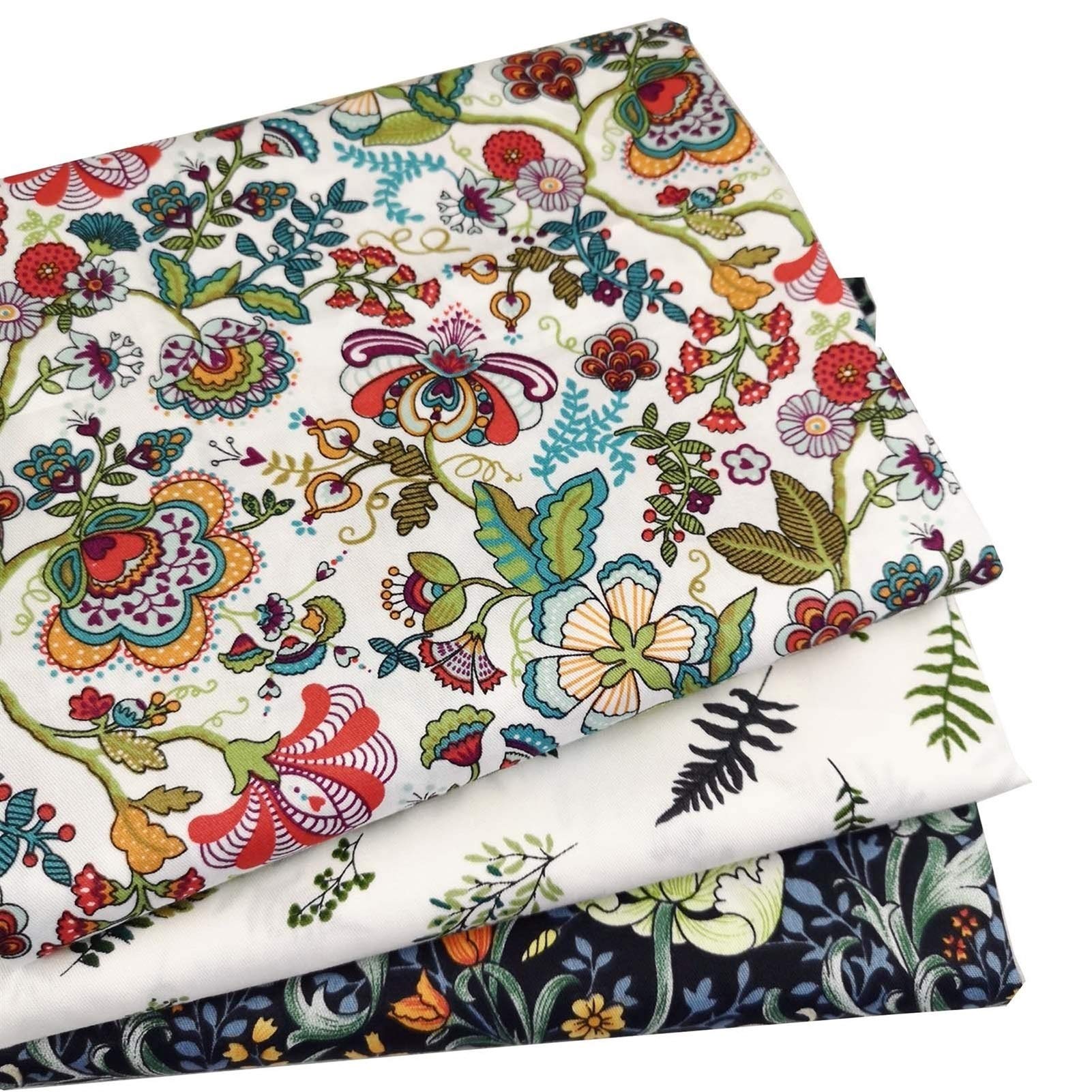 Tissu Couture Coton, Tissu De Patchwork De Tissu De Coton Sergé Imprimé De Fleurs pour Les Feuilles De Piquage De Couture De Bricolage (Color : Style 2, Size : 160x200 cm)