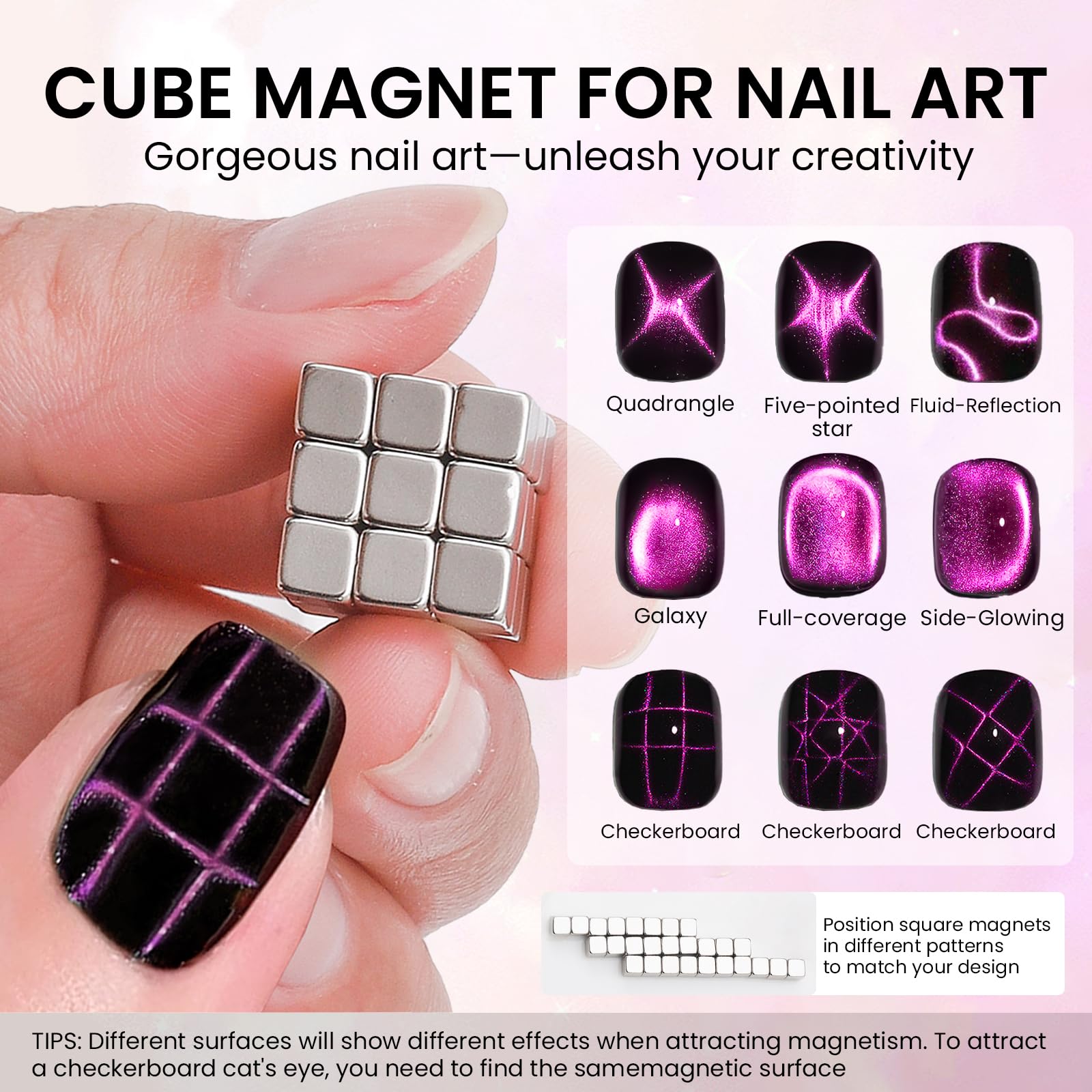 Amazon.com: ESUOHYM 37 PCS Cat Eye Magnet Set, 6 In 1 Nail Polish