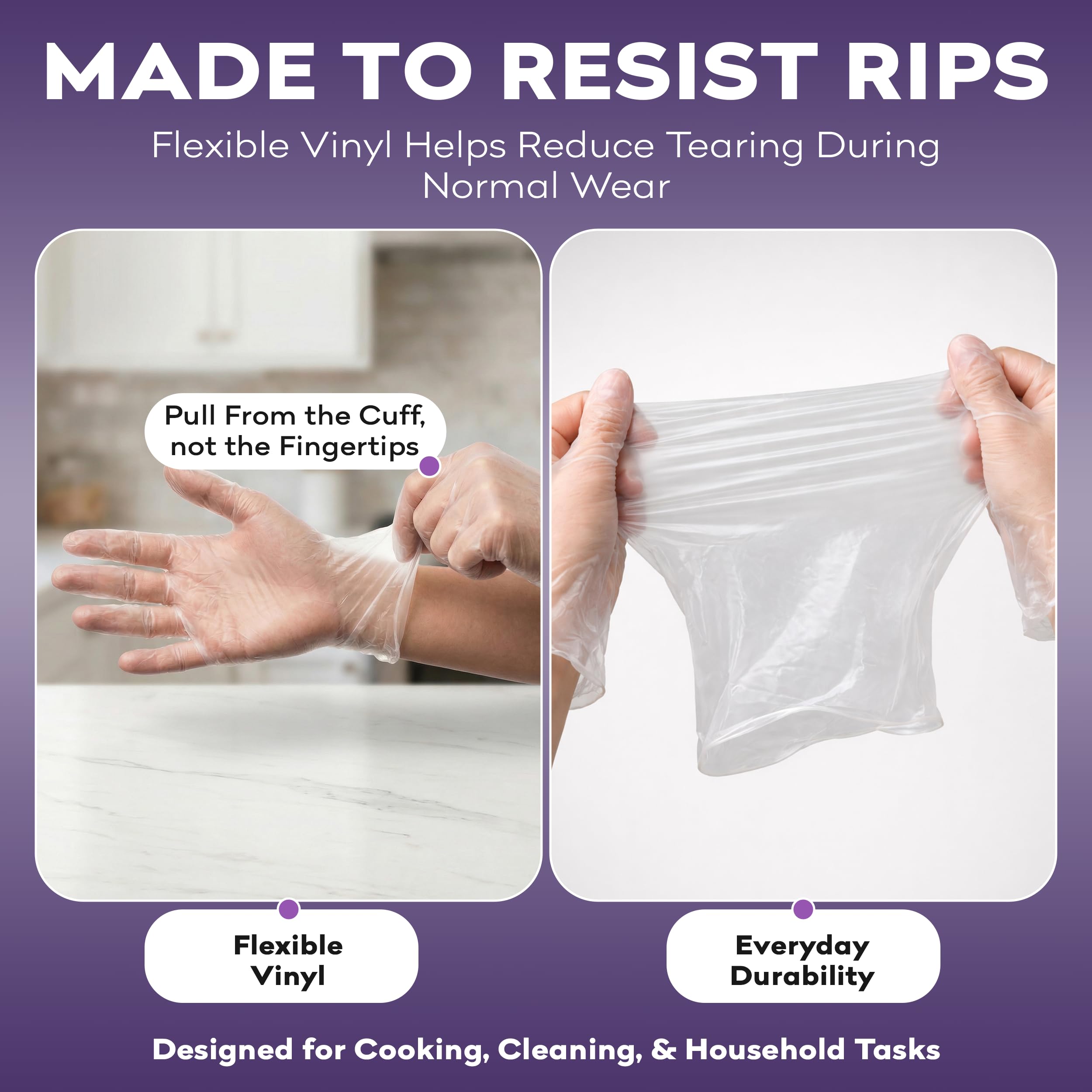 Guantes desechables de vinilo medianos, 1000 unidades, transparentes, aptos para alimentos, cocina y limpieza del hogar, guantes de cocina sin polvo y sin látex para preparación de comidas y servicio
