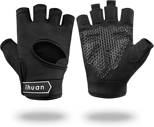 Miniatura 1 de ihuan New Breathable Workout Gloves for Women & Men - No More Sweaty & Full Palm Protection Gym Exercise, Fitness, Weightlifting, Pull-ups,
