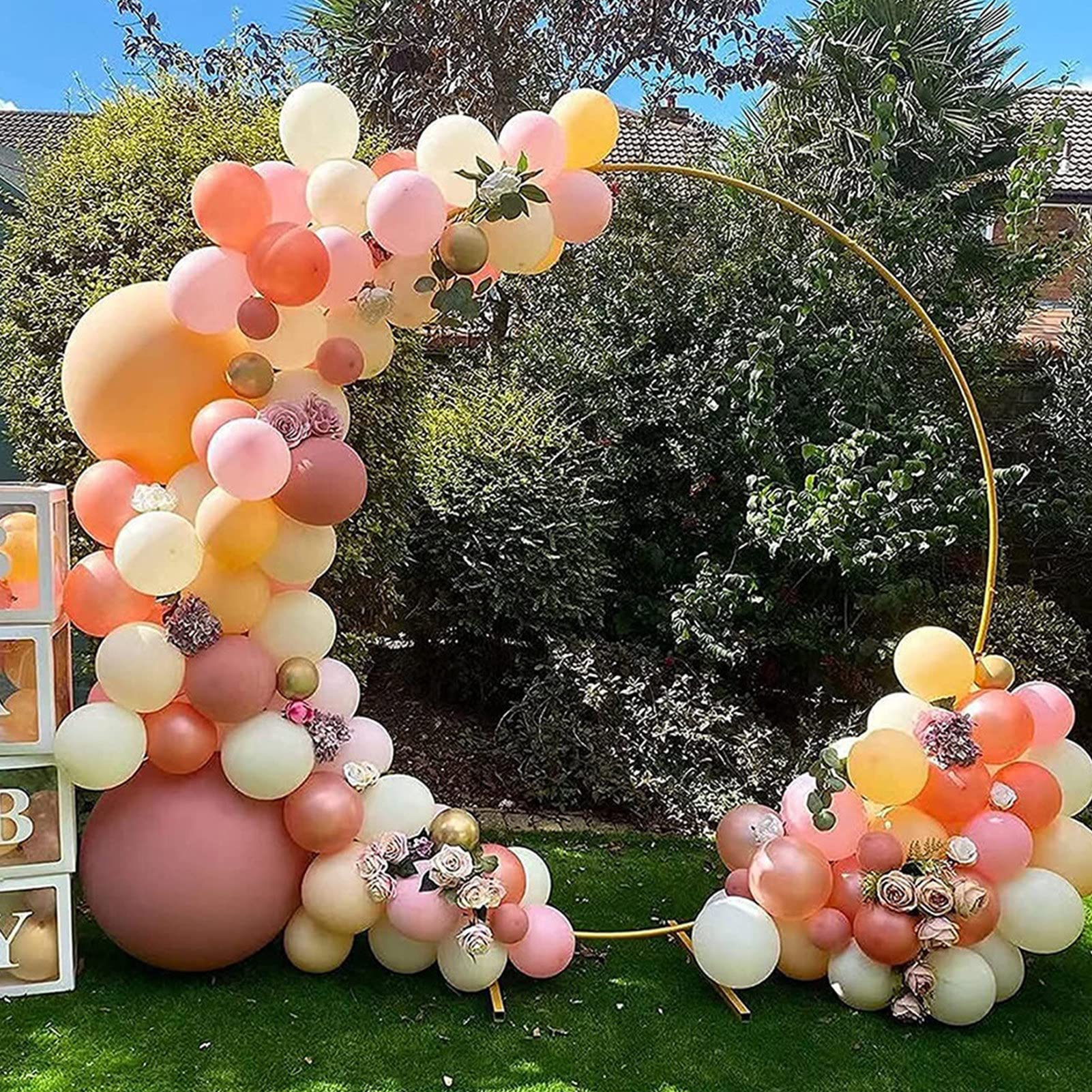 Wiederverwendbares Metall-Ballonbogen-Ständer-Set mit wasserbefüllbaren Beuteln und Ballonklammern für Partydekorationen