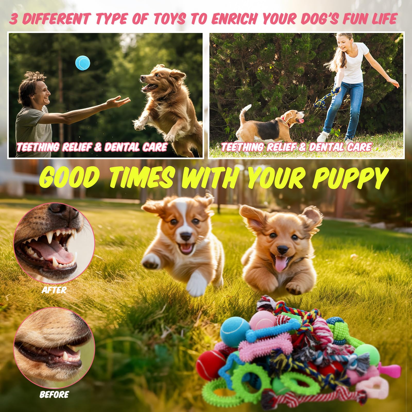 Zopeal Lot de 24 jouets couineurs pour chiens de petite, moyenne et grande race, canard mignon en peluche et balles couinantes douces pour chiot et animal domestique