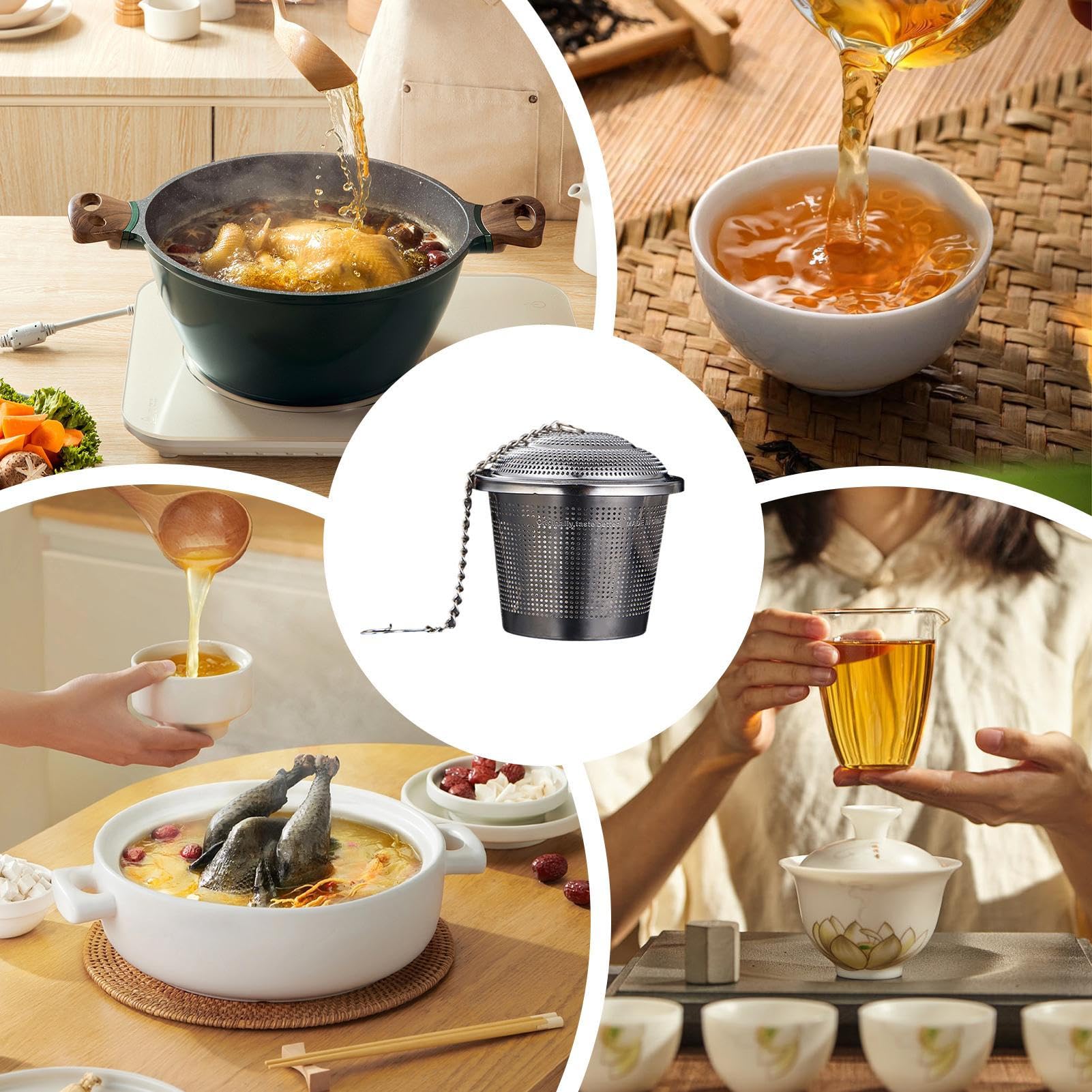 Boule Filtre à Assaisonnement Infuseur À Thé En Métal Alimentaire Avec