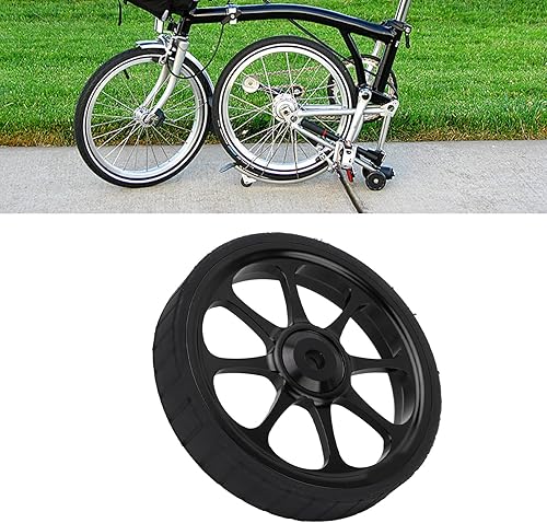 Miniatura 7 de VGEBY Bicicleta plegable Easy Wheel, aleación de aluminio 3.228 in rodamiento ensanchado rueda fácil para Brompton 3sixty bicicleta plegable (negro)