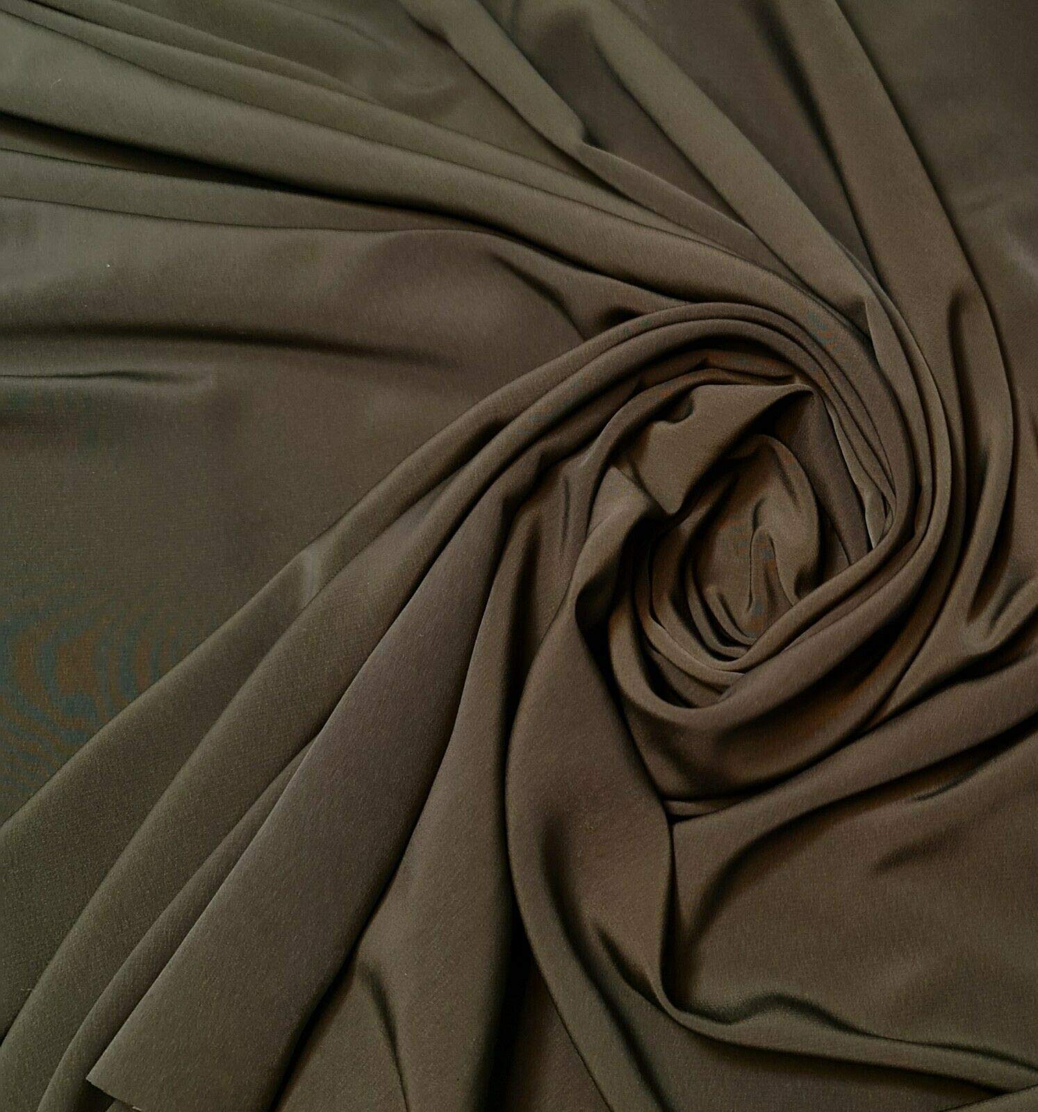 Soft Peach Skin Powder Touch Dress Craft Lining Fabric Material 44" (Dark Olive, 1 Meter) — image 1