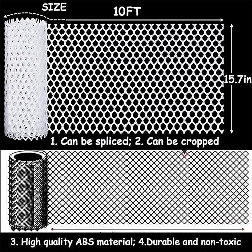 Miniatura 4 de Malla de alambre de plástico blanco de 15.7 pulgadas x 10 pies, malla hexagonal de plástico para pollo, valla de malla de plástico mejorada para