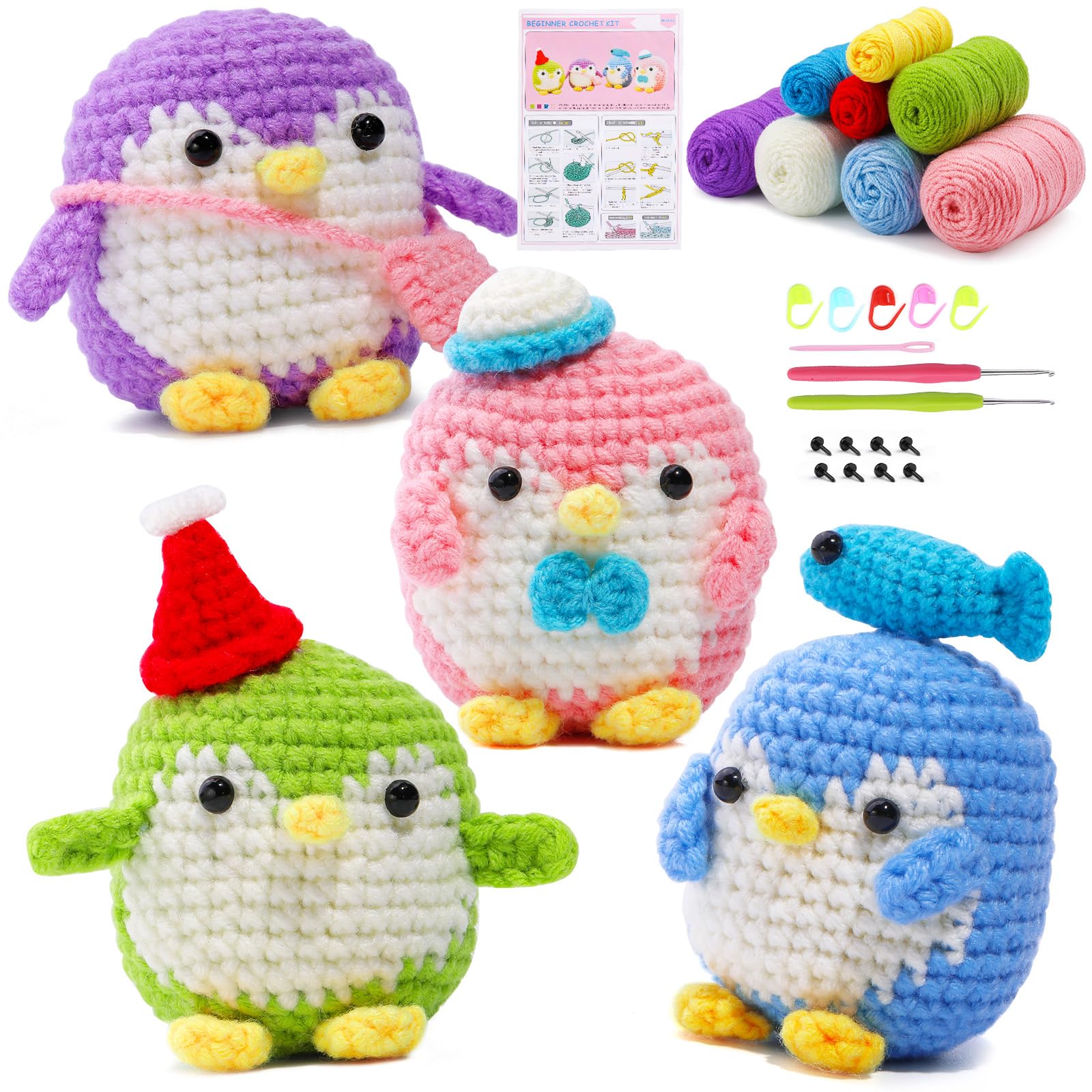 Namner Beginner Crochet Kit, Crochet Starter Kit, Crochet Kits with Step-by-Step Instruction Video Tutorials, Knitting Starter Kit for Adults, with Crochet Yarn, Crochet Hooks, Accessories