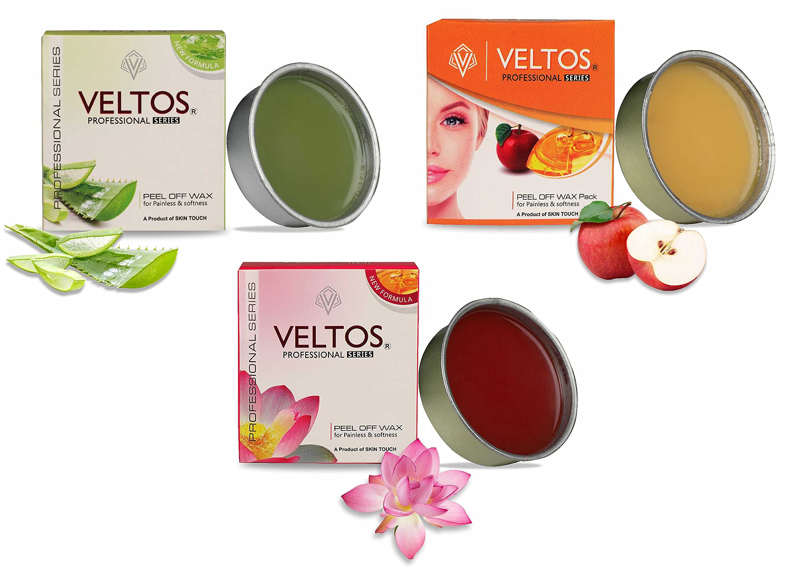 Veltos Professional Facial Peel Off Katori Face Wax Combo Kit Pack of 3 (Aloe Vera, Apple Regular & Red Wine 80gm Each) (B09GYJYN57) Amazon Price History, Amazon Price Tracker
