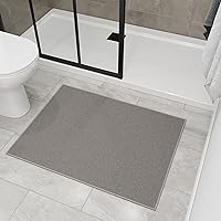 Vista 10 de Tapete unicolor y moderno con respaldo de goma antideslizante para entrada, cocina, habitación y baño, alfombra tradicional lavable a máquina, 2 x 3