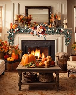 12FT Wedding Arch Flower Garland, Large Terracotta Burnt Orange Fall Flower Garland Artificial for Thanksgiving Day Table Decor Wedding Backdrop Centerpiece Party Decoration, Without Drapes