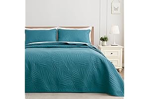 Exclusivo Mezcla King Size Quilt Bedding - Teal Quilts King Size, Lightweight...