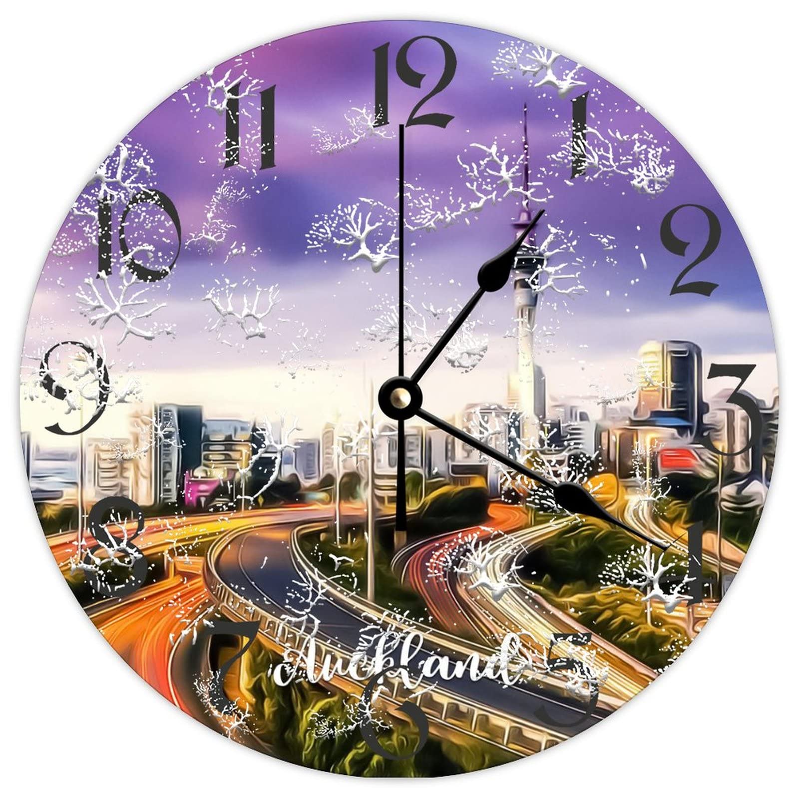 Horloge murale vintage Auckland en bois, cadeau idéal pour la maison