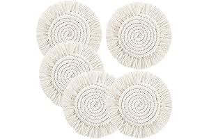 5-Pack Macrame Coasters: Absorbent, Bohemian Home Decor