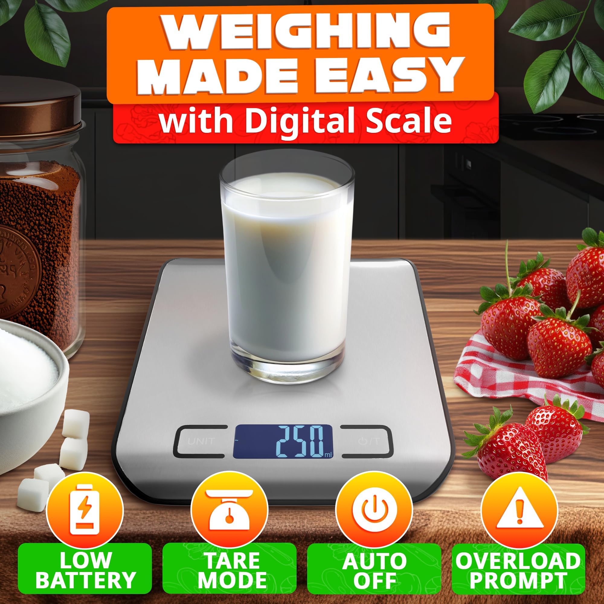 Báscula digital de alimentos para cocina