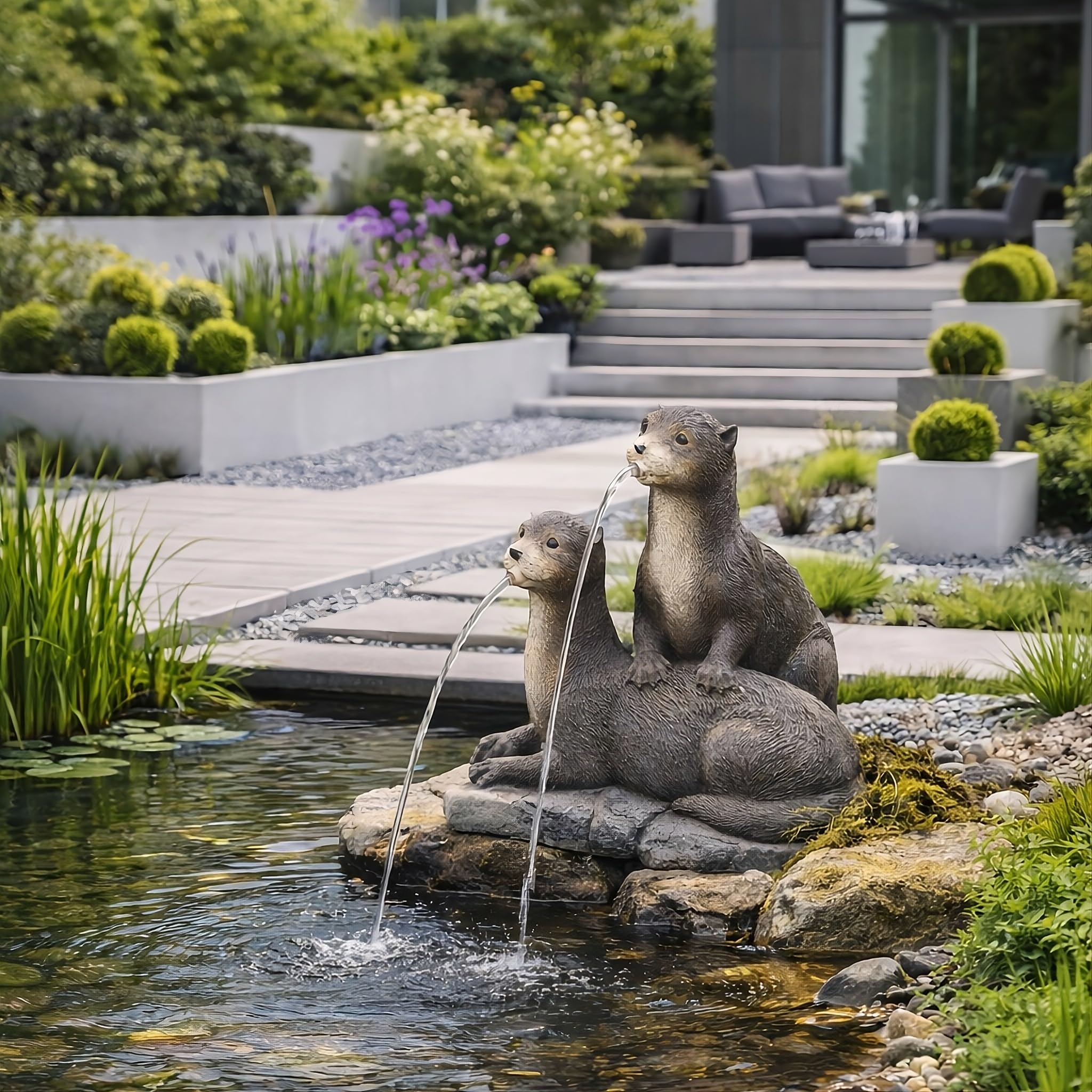 Wacredo Premium Outdoor Wasserspiel Komplettset inkl. Pumpe und Schlauchkit Gebrüder Otter 26x23x30,5cm Outdoorbrunnen für Gartenteich Wasserbecken naturah Wasserspeier (Gebrüder Otter)
