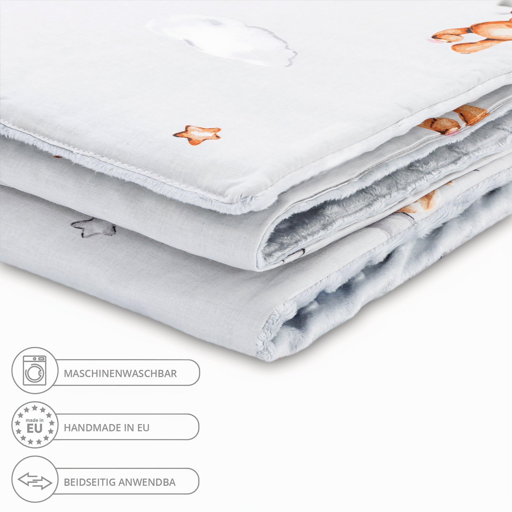 Baby blanket cuddle blanket Winter plush fabric 75x60 cm + pillow 35x30 cm - Image 4