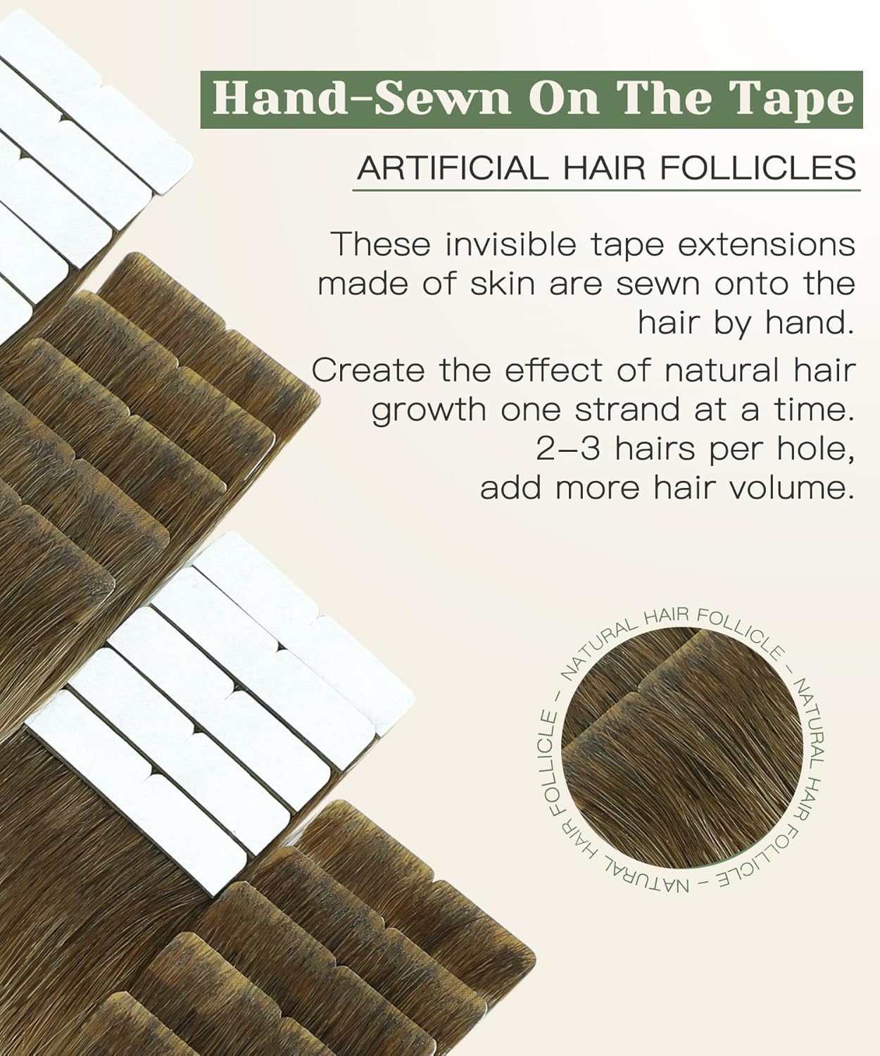SURNEL Injected Tape in Hair Extensions Human Hair 20 Inch Walnut Brown to Ash Brown and Golden Blonde Invisible Tape in Extensions 20 Pcs 45g(#3822,20)