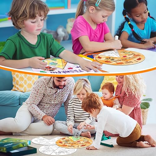 Miniatura 7 de Jinei Juego de 12 juegos de manualidades de Acción de Gracias para niños, colorea tu propio kit de manualidades con texto en inglés "I Am Thankful