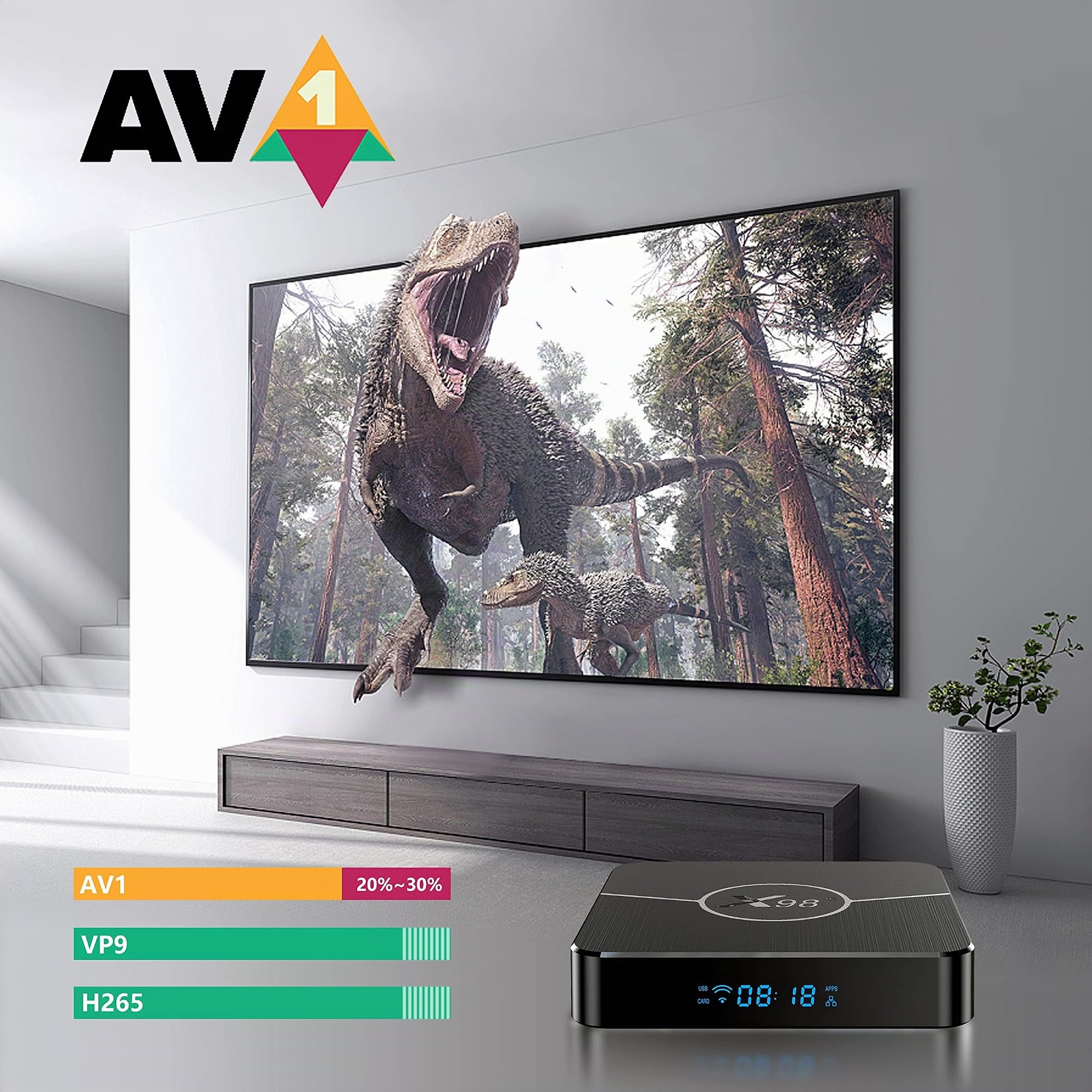X88 Android 11.0 TV Box, X98 Plus Amlogic S905W2 Quad Core RAM 4GB ROM 64GB Dual WiFi 2.4G/5.8G BT4.2 4K 6K AV1 Home Smart Media Player Android TV Box
