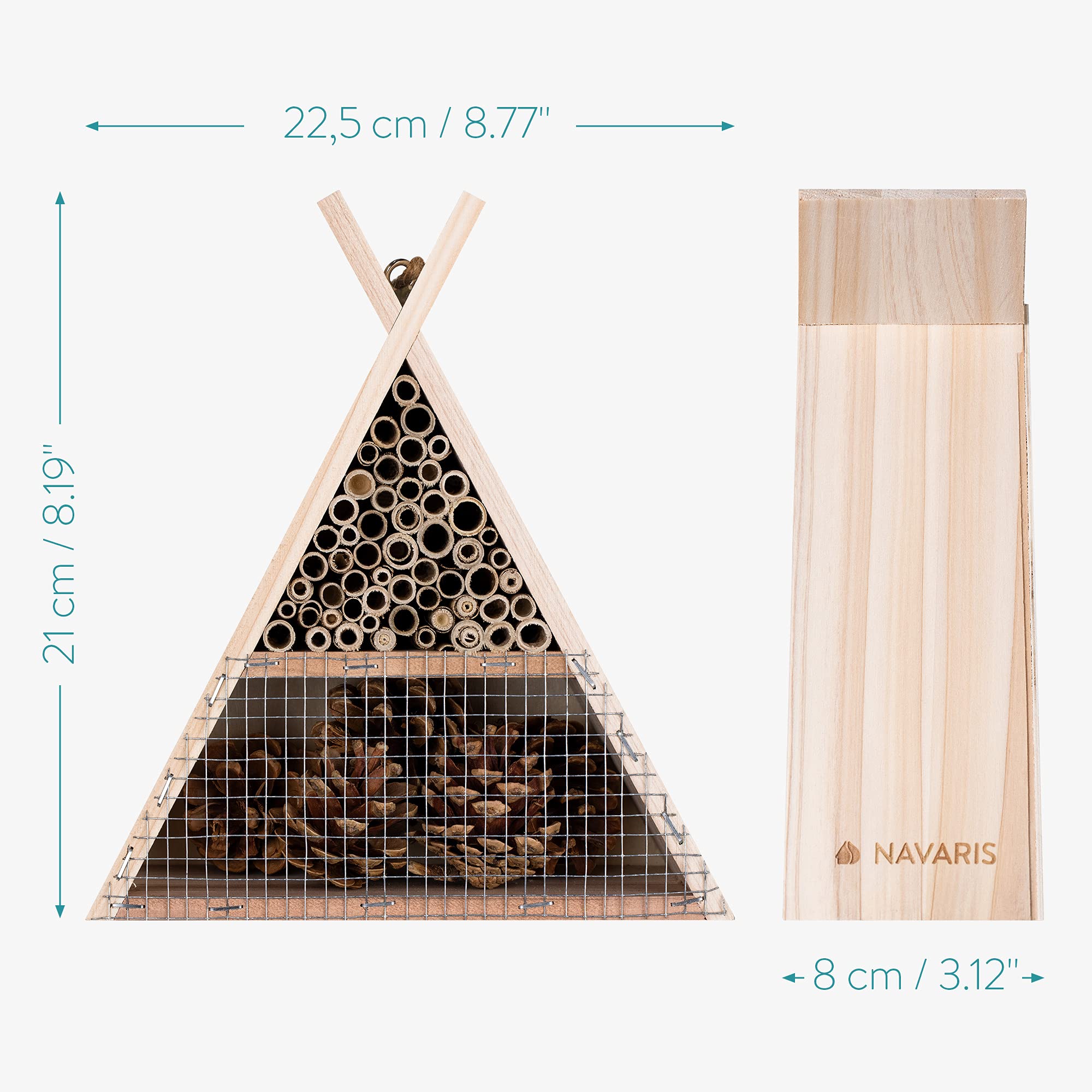 Hôtel à Insectes En Bois Pour Bourdons - 30x20x14.5cm, Abri Naturel Avec Aération Pour Jardin