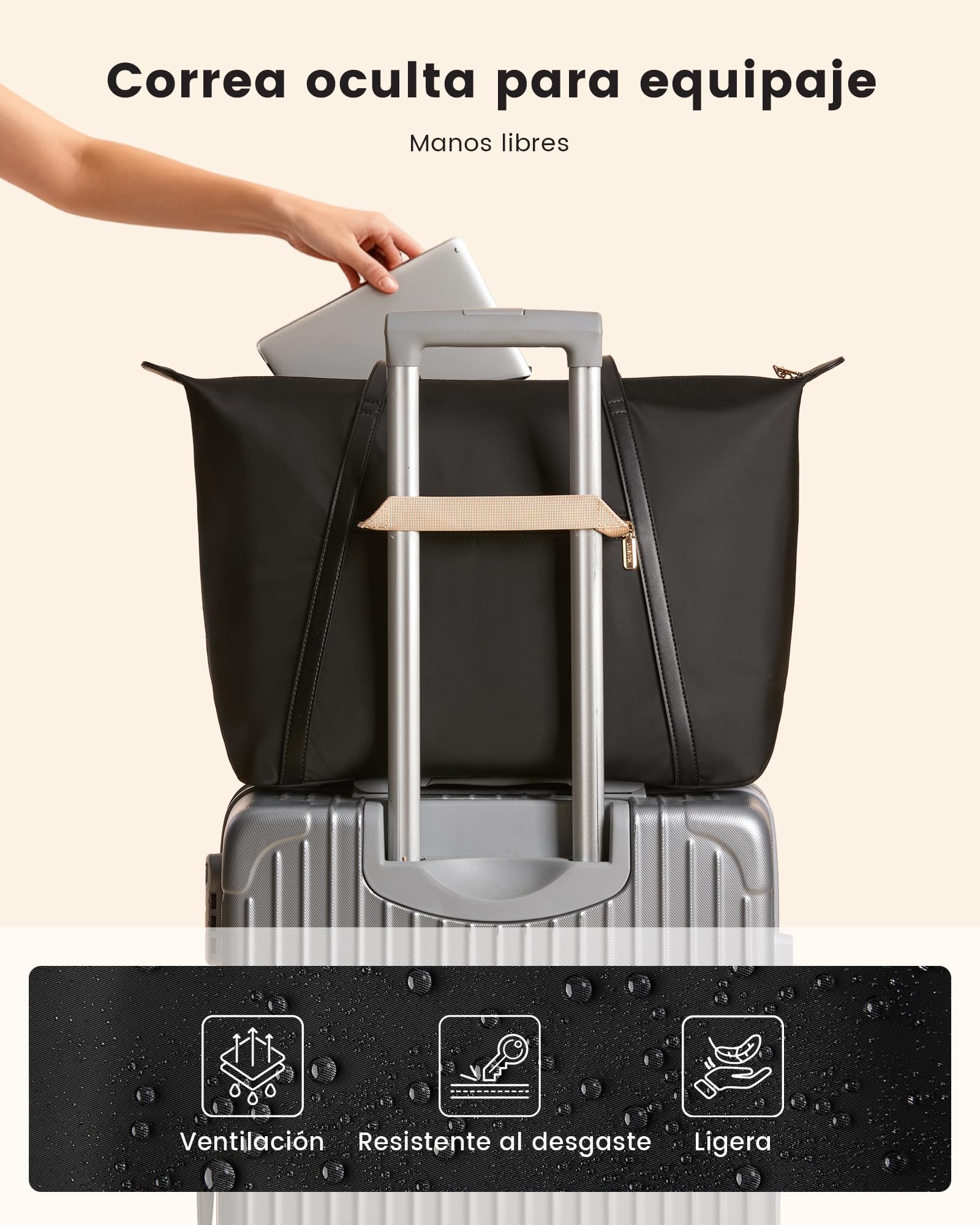 LOVEVOOK Bolso Mujer, Grande Shopper para Universitarias Uni Oficina Trabajo, Handbags for Women para 15,6pulg Ordenador Portátil, Profesora Bolsos Tote Bag Portadocumentos Bolsa de Hombro