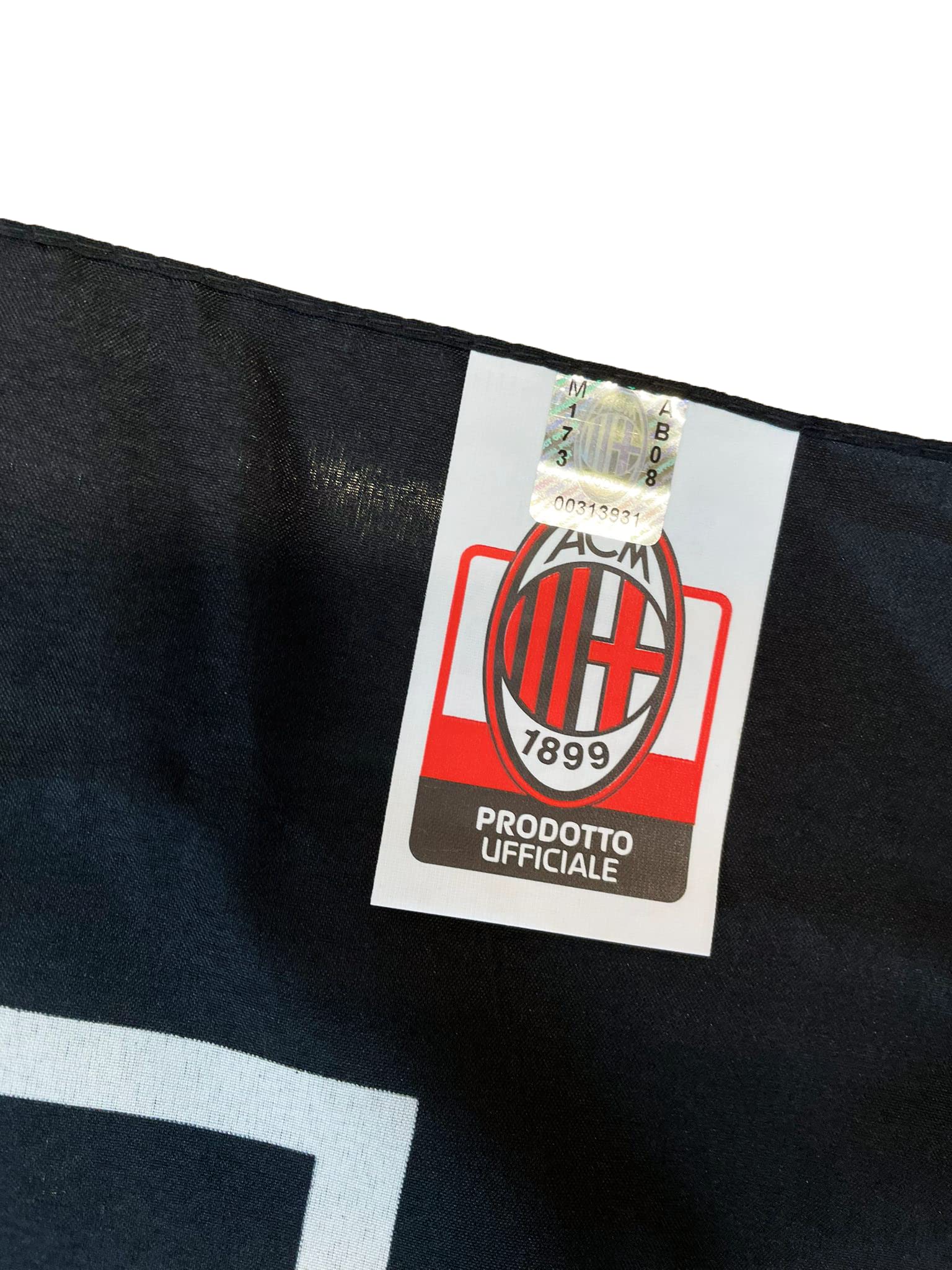 Bandiera Milan Ufficiale Rosso Nera Motivo a Scacchi Poliestere Prodotto su Licenza ( Misura Grande - 140x100 )