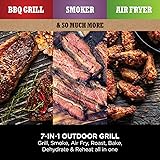 Ninja Woodfire Electric BBQ Grill & Smoker, 7-in-1 Outdoor Grill & Air Fryer, Roast, Bake, Dehydrate, Uses Woodfire Pellets, Weather Resistant, Non-Stick, Portable, Electric, Grey/Black, OG701UK - 3